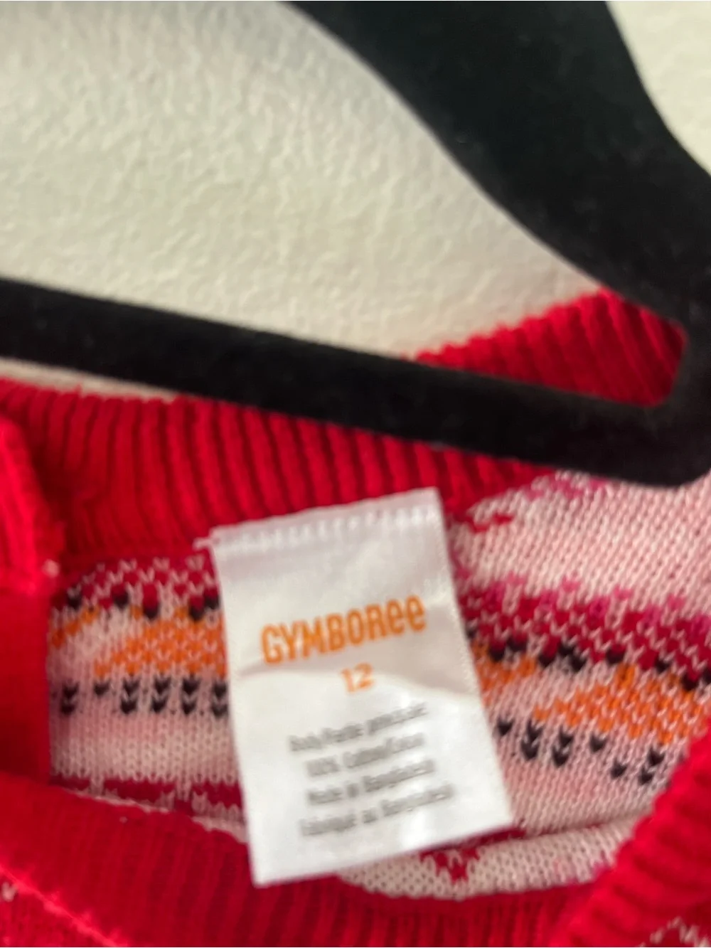 Gymboree Red Pink Orange Patterned Holiday Sweater